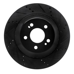Mercedes-Benz S550 Brake Rotor (1) - Rear Right - R1 Concepts - Drilled & Slotted - Black - `15-`21 Mercedes-Benz S550 Brake Rotor (1) - Rear Right - R1 Concepts - Drilled & Slotted - Black - `15-`21